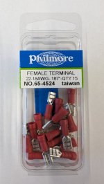 Quick Connect Female Insulated 22-18Awg 0.187" (15Pk) Red Vinyl