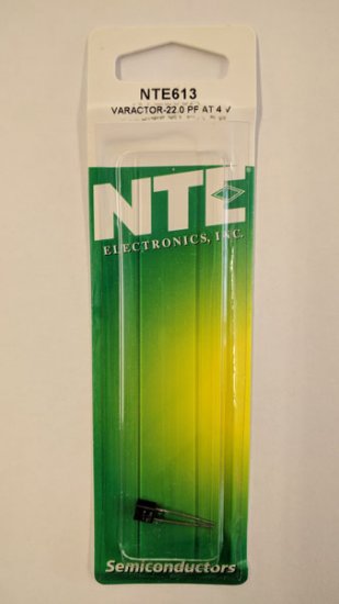 NTE613 Varactor Diode, Tuning Diode, 22pf@4V, 30V, 200mA