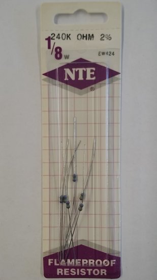 240K Ohm, 1/8W, 2% Metal Film Flameproof Resistor (6Pk)