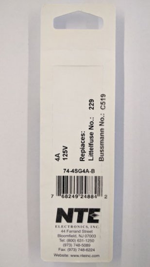 4 Amp (2AG) 4.5x15mm Fuse (5Pk) Slow Blow