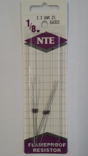 3.3 Ohm, 1/8W, 2% Metal Film Flameproof Resistor (6Pk)