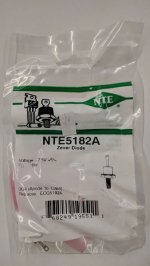 NTE5182A Zener Diode 7.5V 10W, DO-4 Anode Case