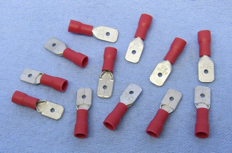 Quick Connect Male Insulated 22-18Awg 0.250\" (12Pk) Red Vinyl