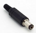 Size Q 6.3/3.0mm Coaxial DC Power Plug Inline w/Strain Relief