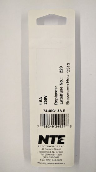 1.5 Amp (2AG) 4.5x15mm Fuse (5Pk) Slow Blow