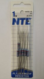82 Ohm 1 Watt Metal Oxide Film Resistor (10Pk) 2% Tolerance