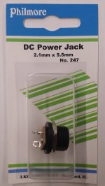 Size M 5.5/2.1mm Coaxial DC Power Jack Chassis Mount Insulated