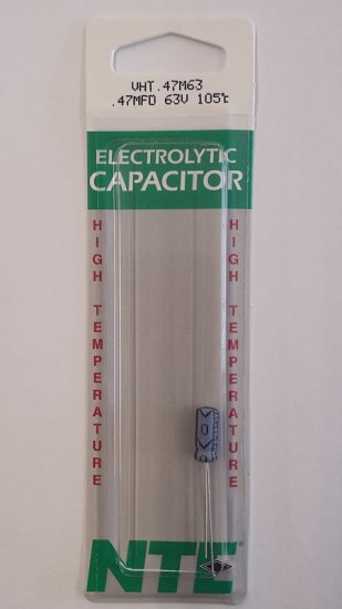 0.47uf 63V 105°C Radial Lead Electrolytic Capacitor