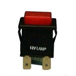 Red 12V Lighted Pushbutton Switch SPST Off-On 28V 10A