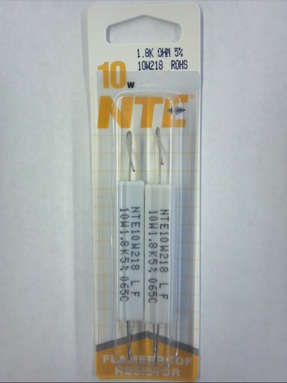 1.8K Ohm 10W Cerment Power Wirewound Resistor (2Pk) 5% Tolerance