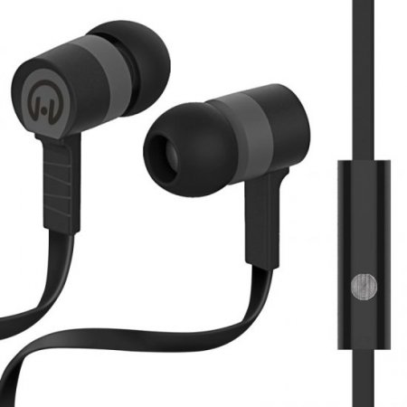 HyperGear Low Ryder Earphones with Mic - Black / Grey 3.5mm