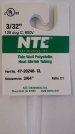 3/32" Clear 48" Thin Wall 2:1 Polyolefin Heat Shrink Tubing