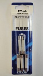 0.125 Amp (125mA) 3AB Ceramic Fuse (5Pk) Fast Acting 6x30mm