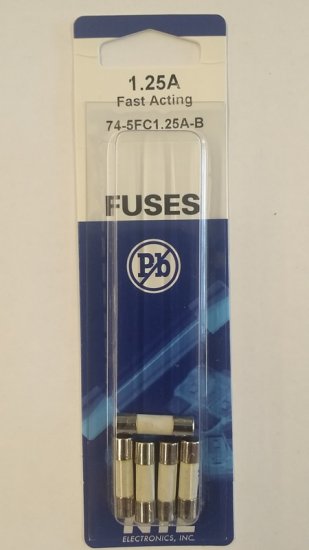 1.25 Amp (GDA) Ceramic Fuse (5Pk) Fast Acting 5x20mm