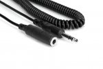 25Ft Coiled Headphone Extension Cable 1/4in TRS to 1/4in TRS