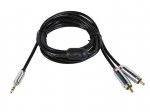 6' Mobile (3.5mm) 1/8" Stereo Plug to 2RCA Plugs Cable (Gold)