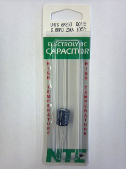 6.8uf 250V 105°C Radial Lead Electrolytic Capacitor