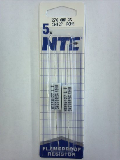 270 Ohm 5W Cerment Power Wirewound Resistor (2Pk) 5% Tolerance