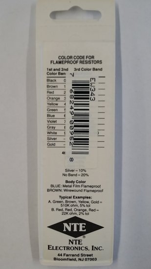 43K Ohm, 1/8W, 2% Metal Film Flameproof Resistor (6Pk)