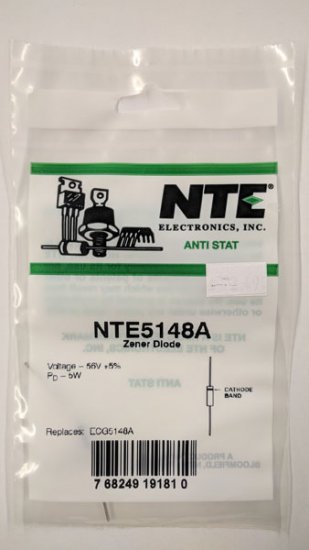NTE5148A Zener Diode 56.0V 5W Axial Leaded