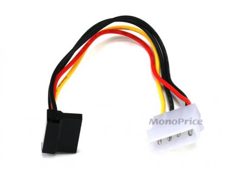 8" SATA 15pin Female to Molex 4pin Male Power Adapter 90°