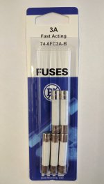 3 Amp (3AB) Ceramic Fuse (5Pk) Fast Acting 6x30mm