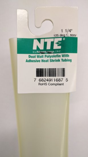 1.25" Clear 48" Dual Wall 3:1 Polyolefin Heat Shrink w/Adhesive