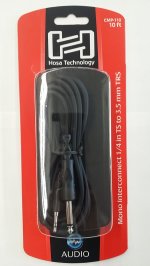 10Ft Mono Interconnect Cable 1/4in TS to 3.5mm TRS