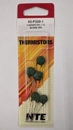 02-P220-1 Thermistor PTC 22 Ohm, Radial, 125V (5Pk)