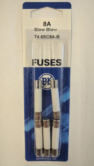 8 Amp (MDA) Ceramic Fuse (5Pk) Slow Blow 6x30mm