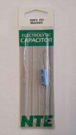 68uf 25V Axial Lead Electrolytic Capacitor