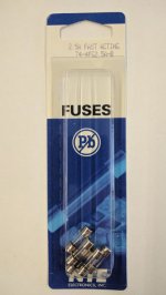 2.5A Amp (2AG) Fuse (5Pk) Fast Acting 4.5x15mm