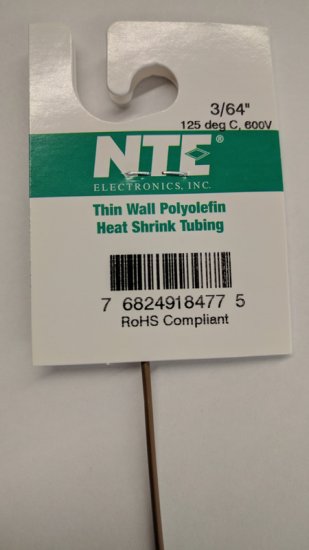3/64" Brown 48" Thin Wall 2:1 Polyolefin Heat Shrink Tubing