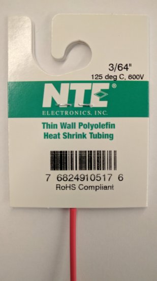 3/64" Red 48" Thin Wall 2:1 Polyolefin Heat Shrink Tubing