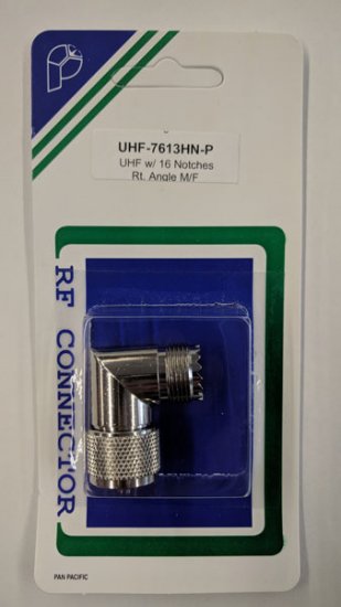 UHF 90° Adapter, UHF Jack to UHF Plug