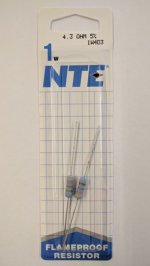 4.3 Ohm 1 Watt Metal Oxide Film Resistor (2Pk) 5% Tolerance