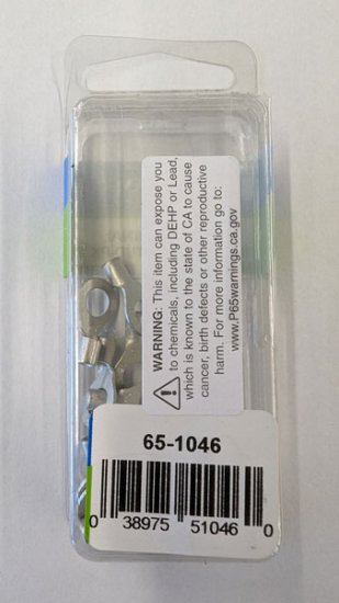 Ring Terminal Non-Insulated 16-14Awg #10 Stud (12Pk)
