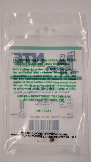 NTE311 T-NPN, Si, Frequency Multiplier, Driver, VHF/UHF