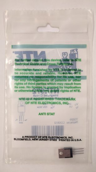 NTE972 IC, 3-Terminal Positive Voltage Regulator, 24V 1A, TO220