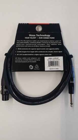 5Ft Pro Microphone Cable REAN XLR3F to 1/4in TS