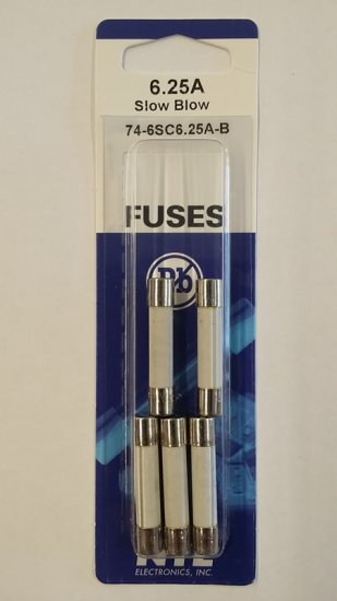 6.25 Amp (MDA) Ceramic Fuse (5Pk) Slow Blow 6x30mm