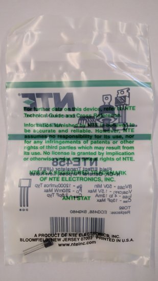 NTE458 Field Effect Transistor (JFET) N-Ch, Gen Purp, Low Noise