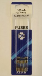 0.1 Amp (100mA) GMA Glass Fuse (5Pk) Fast Acting 5x20mm