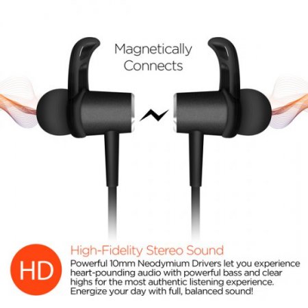 HyperGear MagBuds Wireless Aluminum Alloy Earphones - Jet Black