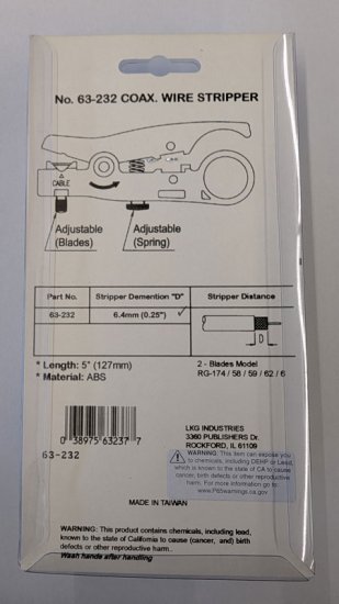 Two Blade Coax Stripper RG174/RG58/RG59/RG6