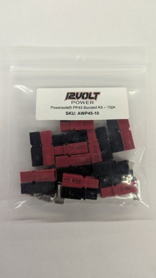 45 Amp Permanently Bonded Red/Black Anderson Powerpoles 10Pk