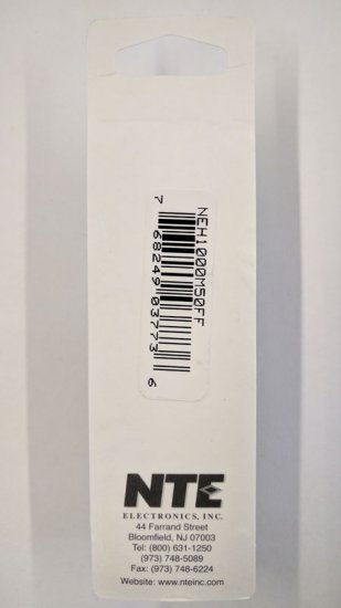 1,000uf 50V Axial Lead Electrolytic Capacitor