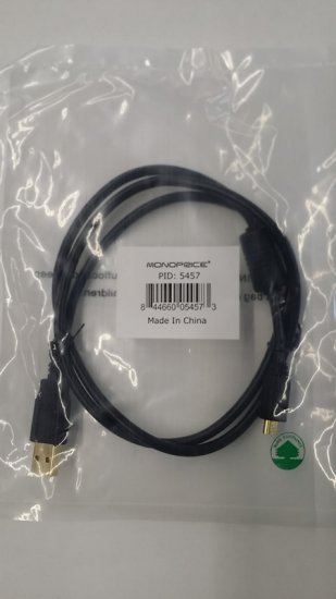 3Ft Black USB 2.0 A Male to Micro-B 5pin Male Cable w/ Ferrite