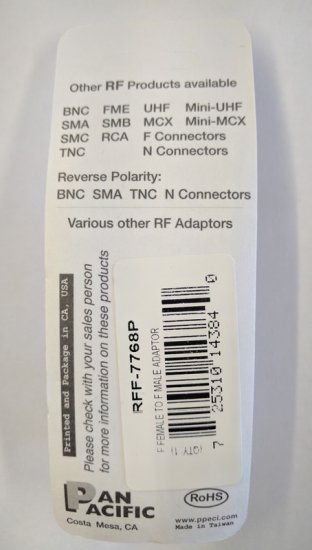 F 90° Angle Adapter Jack-Plug