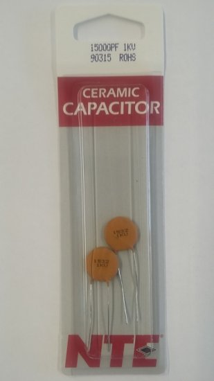 15,000pf/15nf/.015uf 1000V Ceramic Disc Capacitor (2Pk)